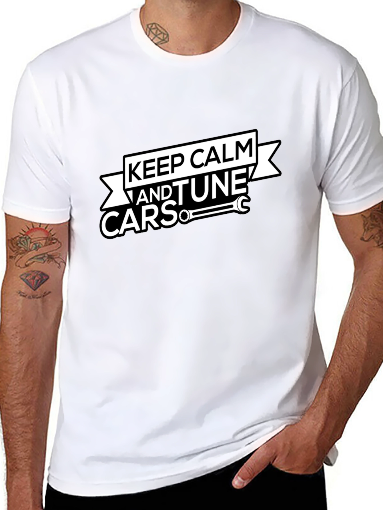 Keep Calm and Tune Cars Black T-Shirt