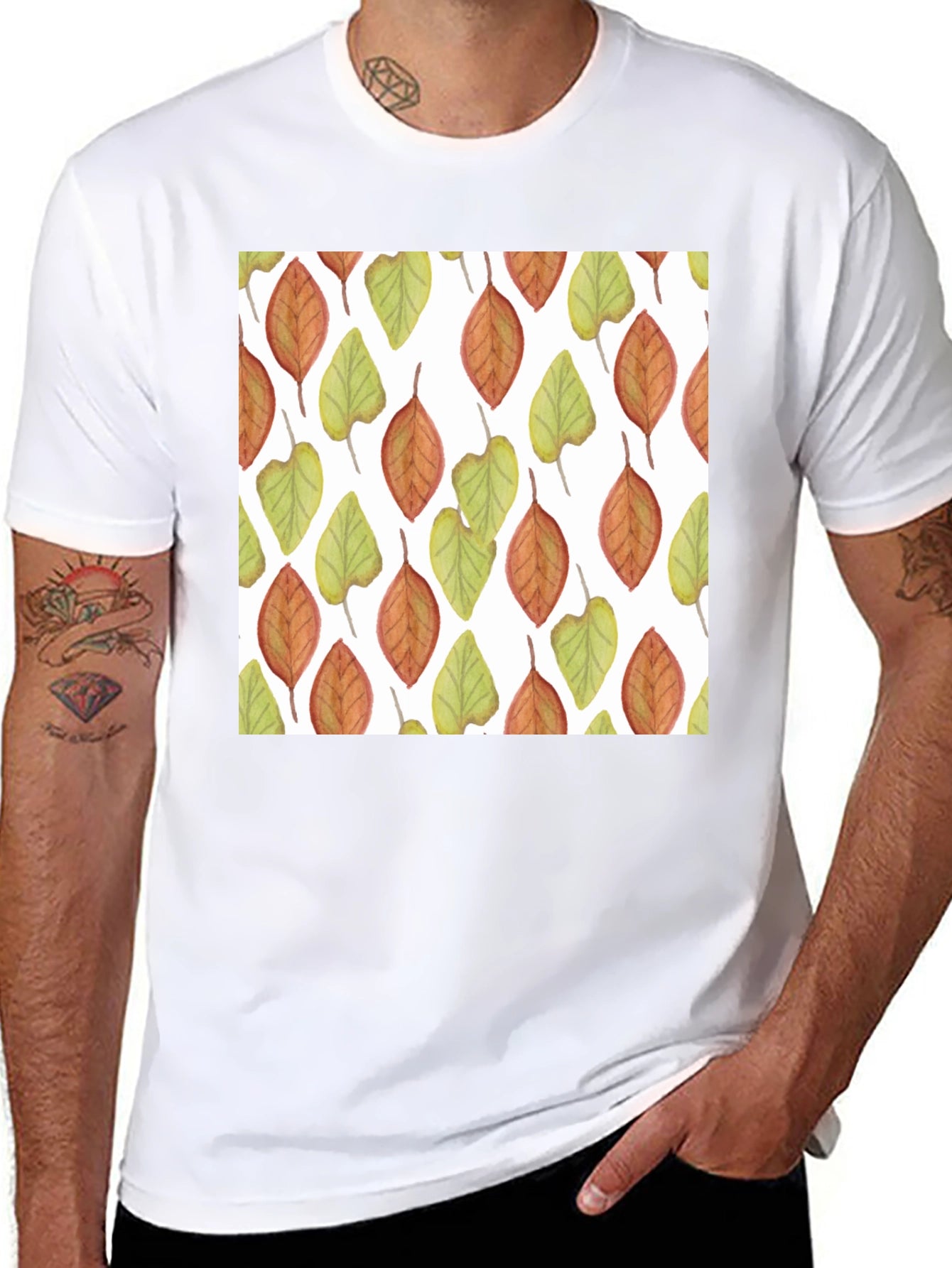 Leaf Pattern T-Shirt