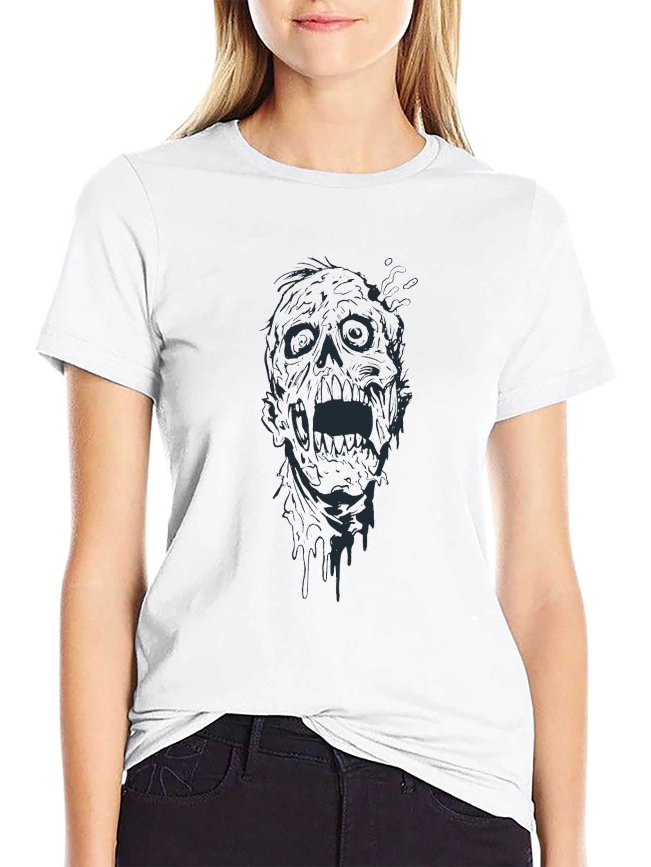 Zombie Graphic Tee - Black Horror T-Shirt