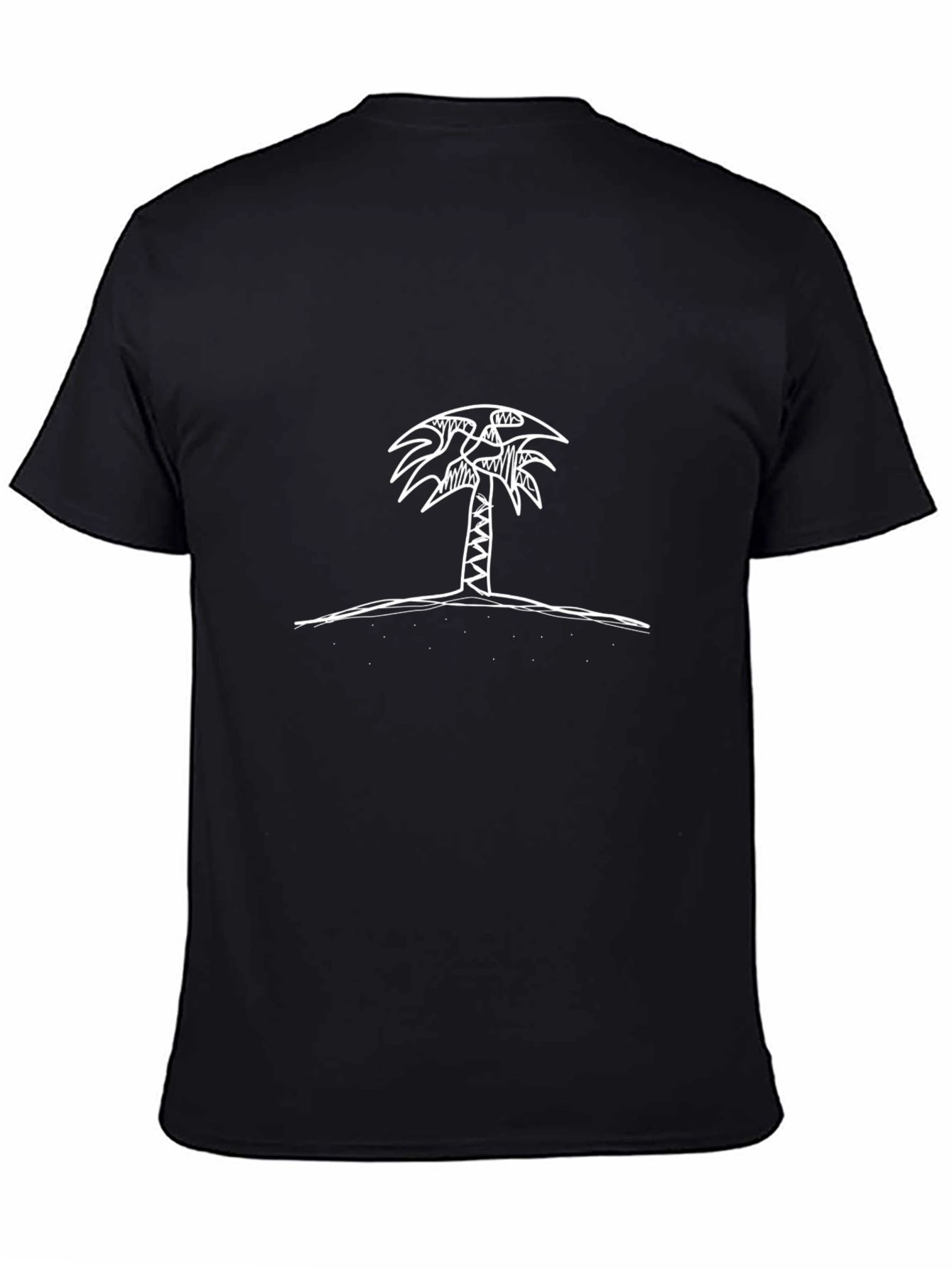 Palm Tree Sketch Black T-Shirt - Tropical Vibes