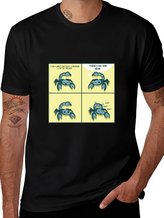 Funny Pat On The Back Comic Black T-Shirt