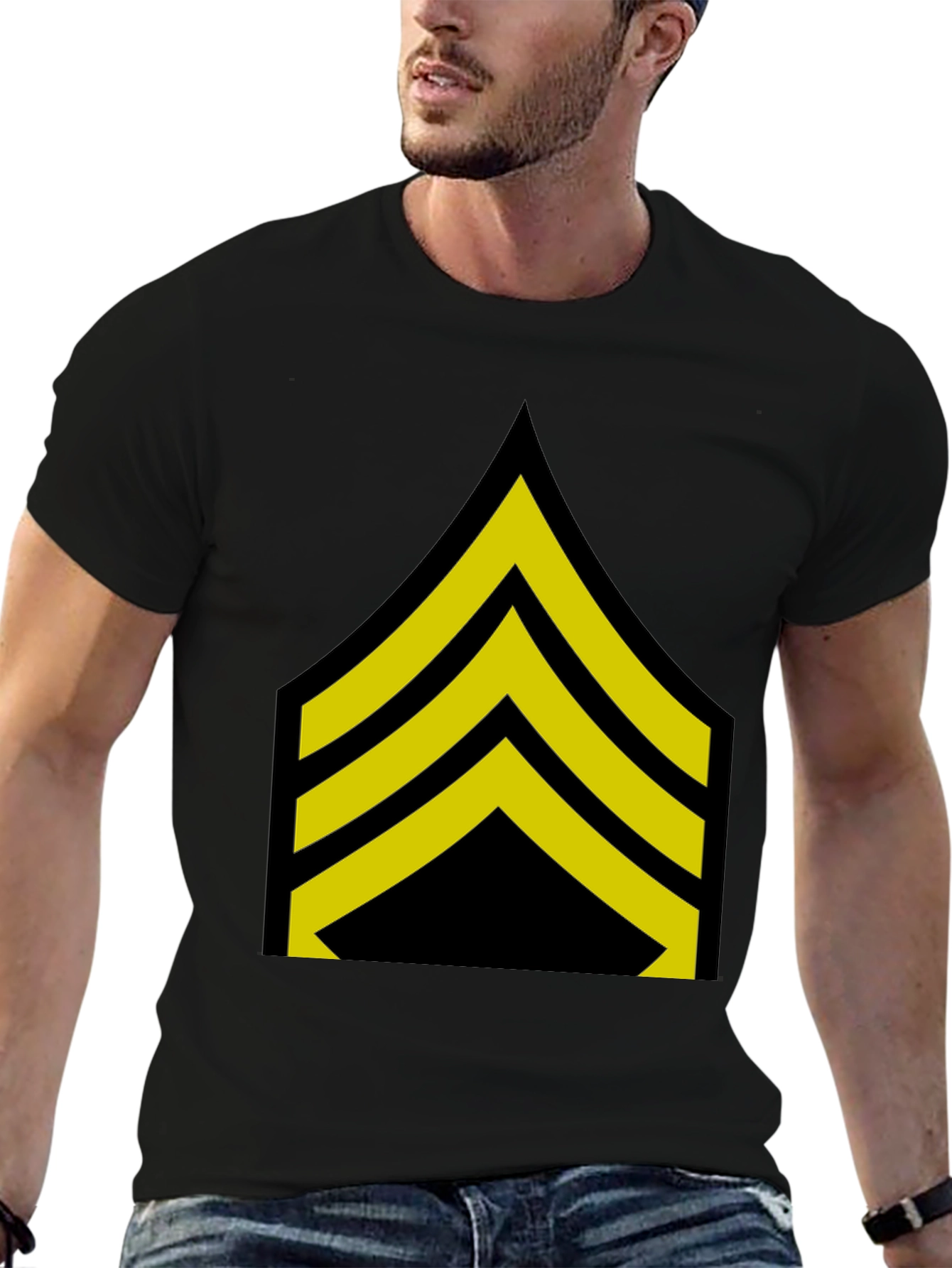 Sergeant Stripes T-Shirt - Bold Military Style Tee