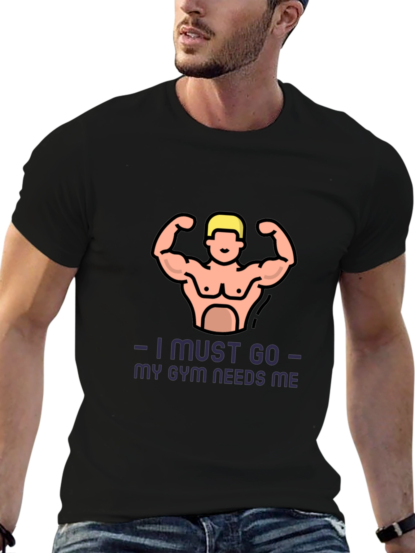 Gym Needs Me Graphic T-Shirt - Black