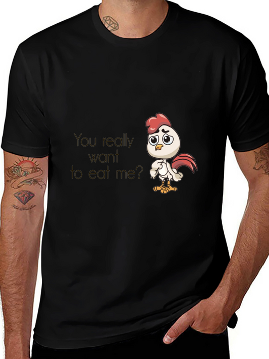 Funny Chicken Graphic Tee - Black T-Shirt