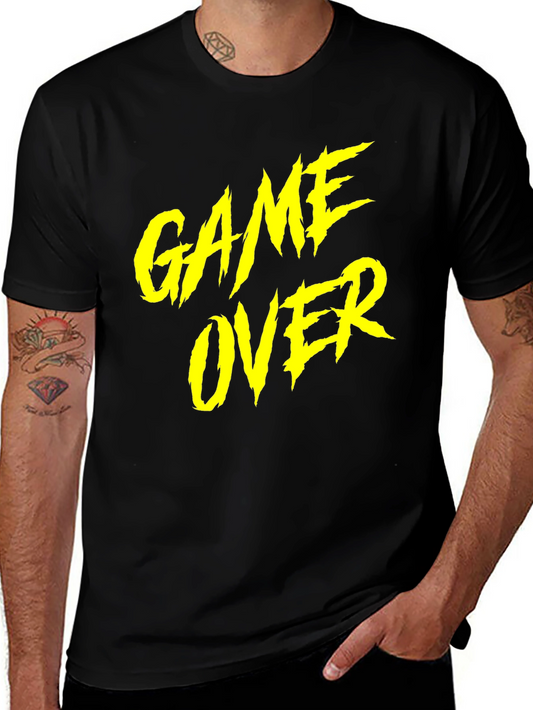 Game Over Graphic Tee - Black Cotton T-Shirt