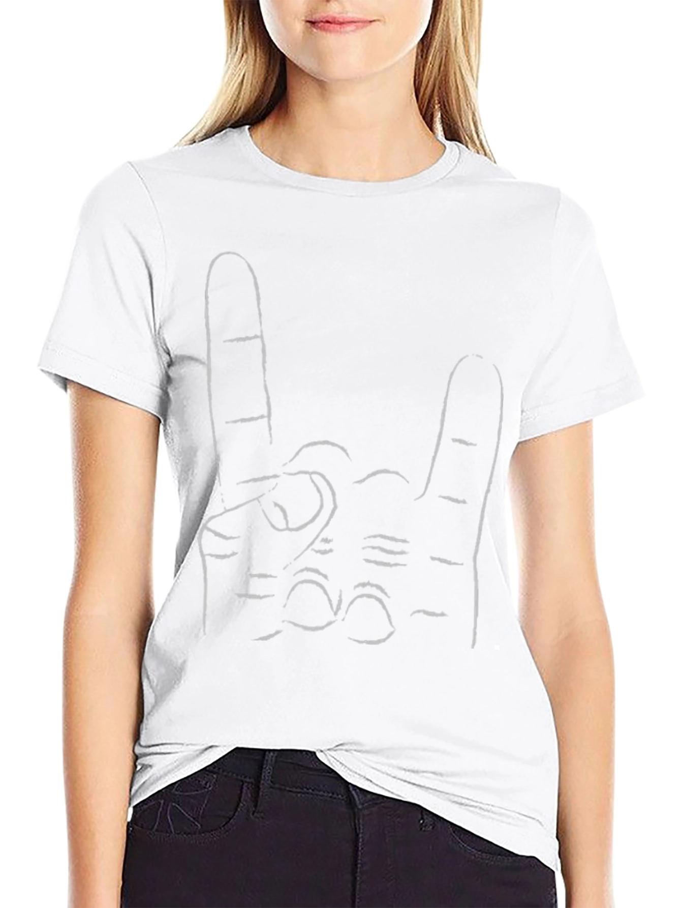 Rock On Hand Graphic Tee - Black T-Shirt