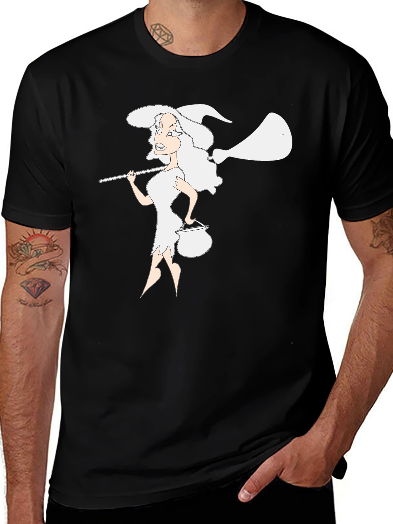 Witch Graphic T-Shirt - Black