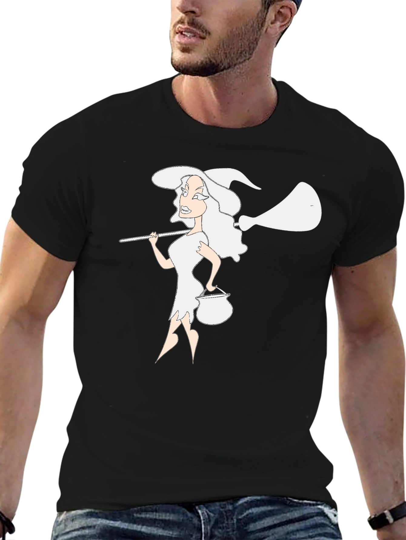 Witch Graphic T-Shirt - Black