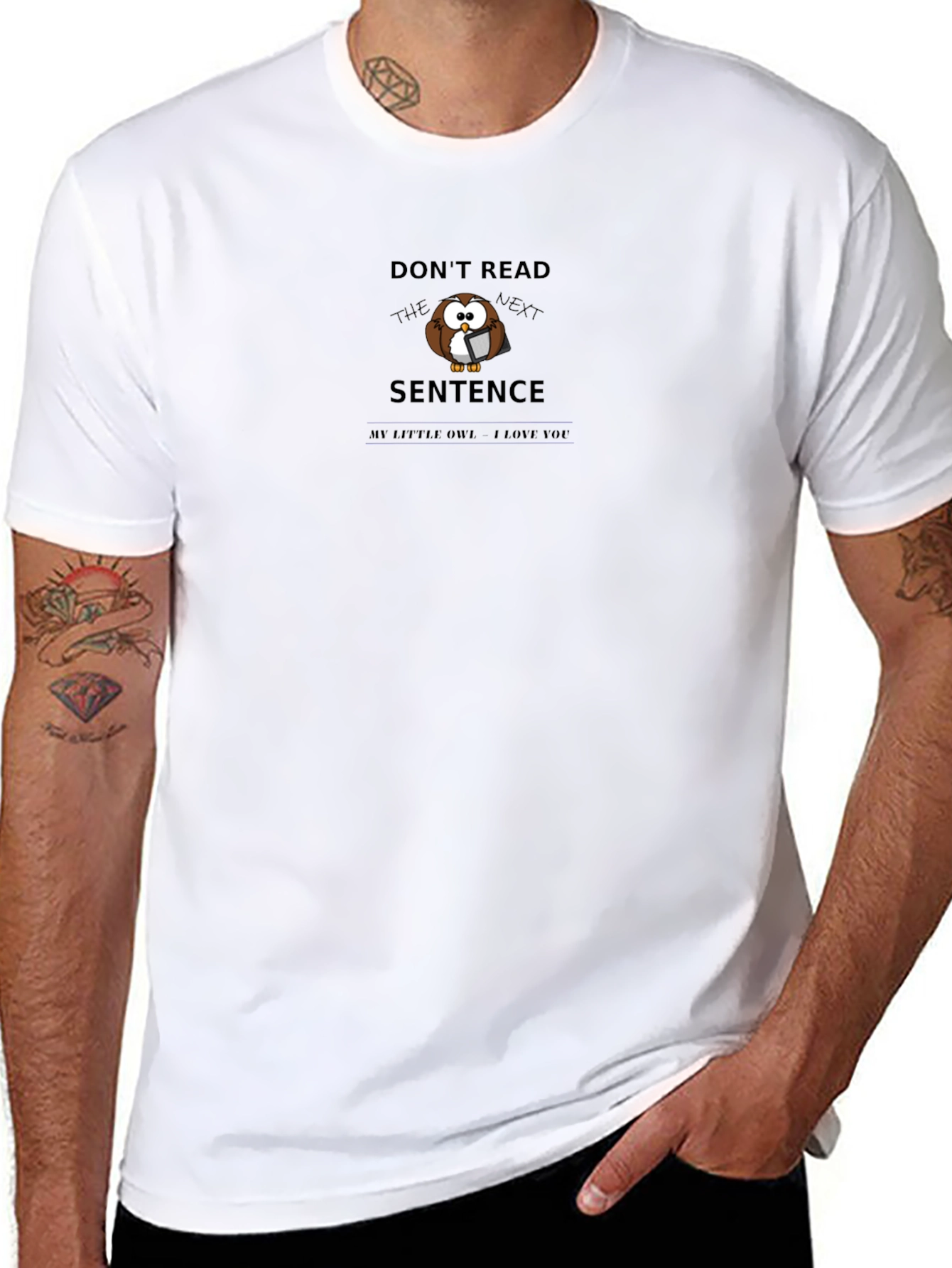Dont Read Owl Graphic Tee - Black Cotton T-Shirt