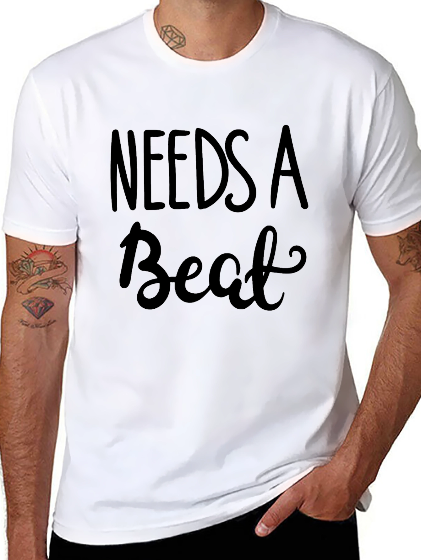 Needs a Beat Graphic Tee - Mens Black T-Shirt