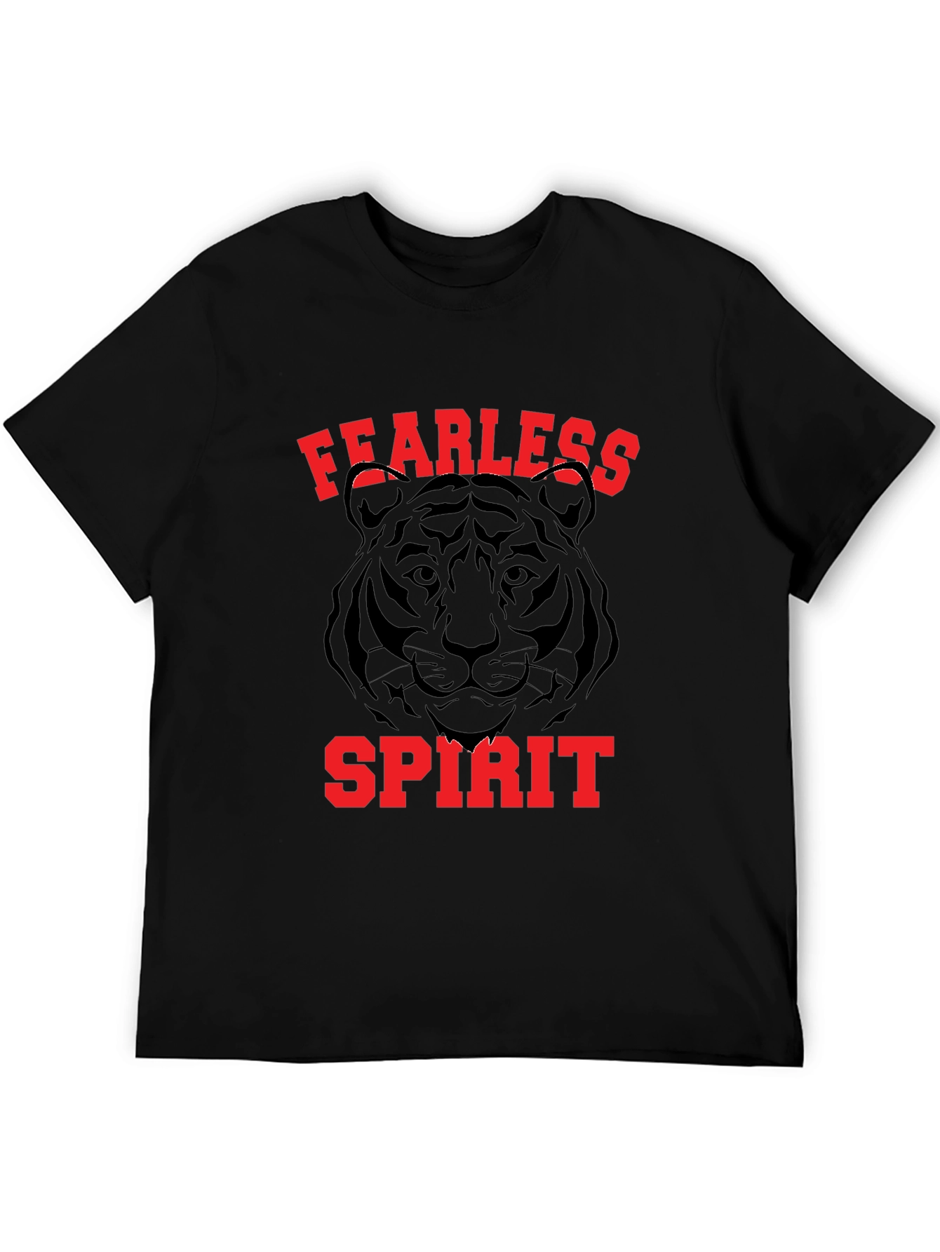 Fearless Spirit Tiger Graphic T-Shirt - Bold Black Tee