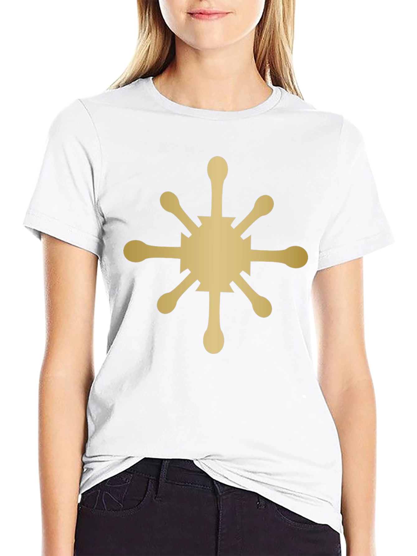 Gold Sunburst Graphic Black T-Shirt
