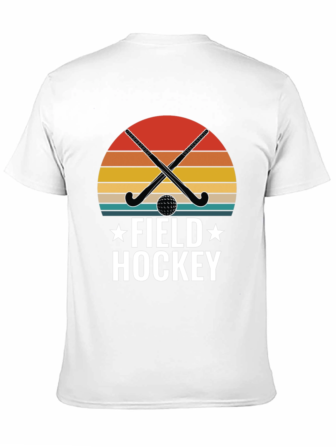 Field Hockey Graphic T-Shirt - Retro Sunset Design