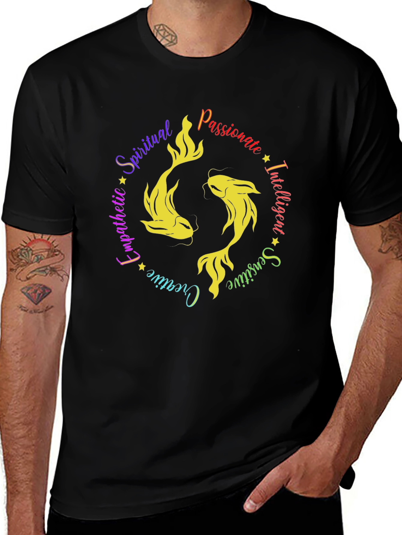 Pisces Zodiac Sign T-Shirt - Spiritual Passionate Intelligent