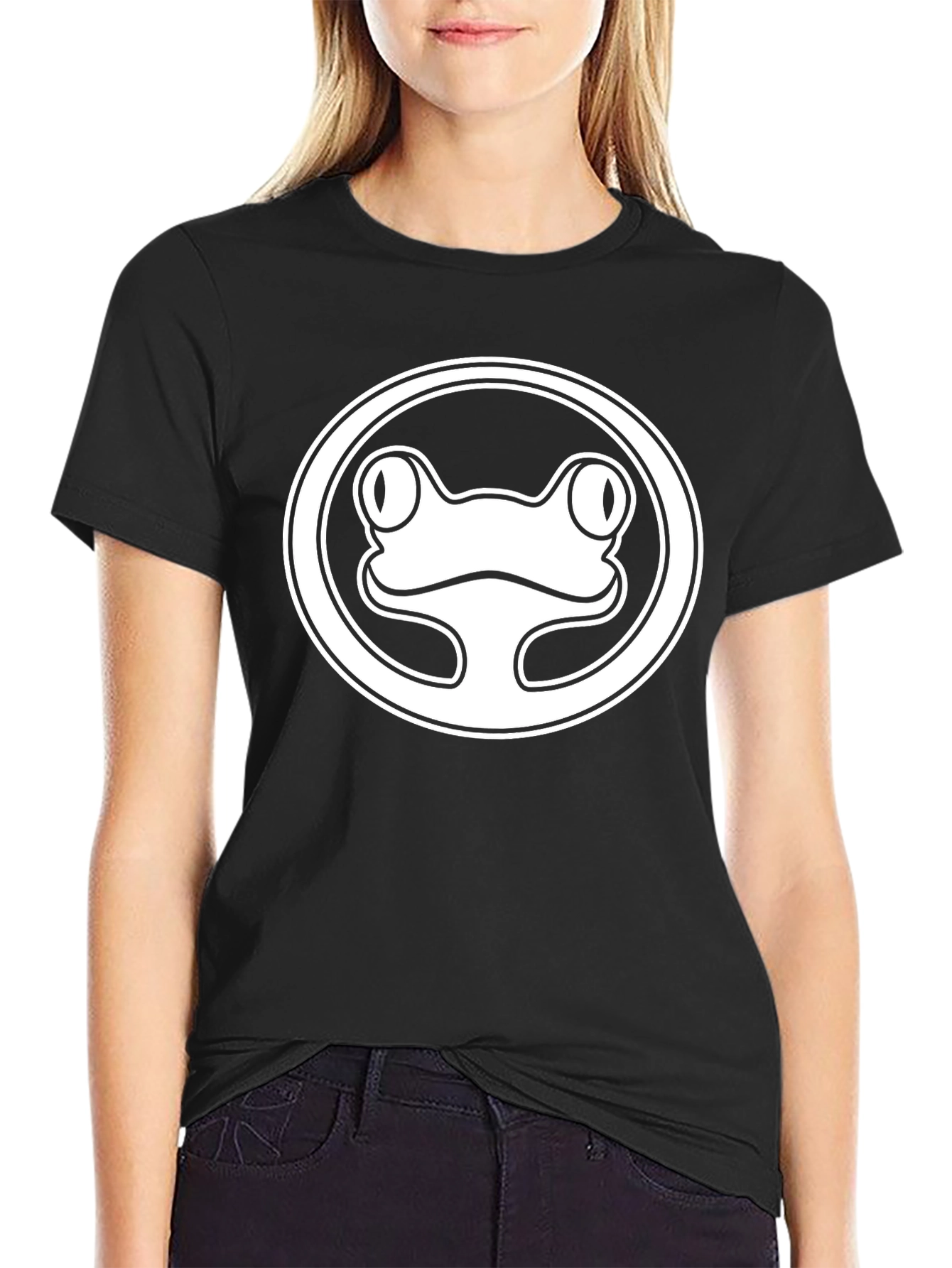 Frog Circle Graphic Tee - Unisex Black T-Shirt