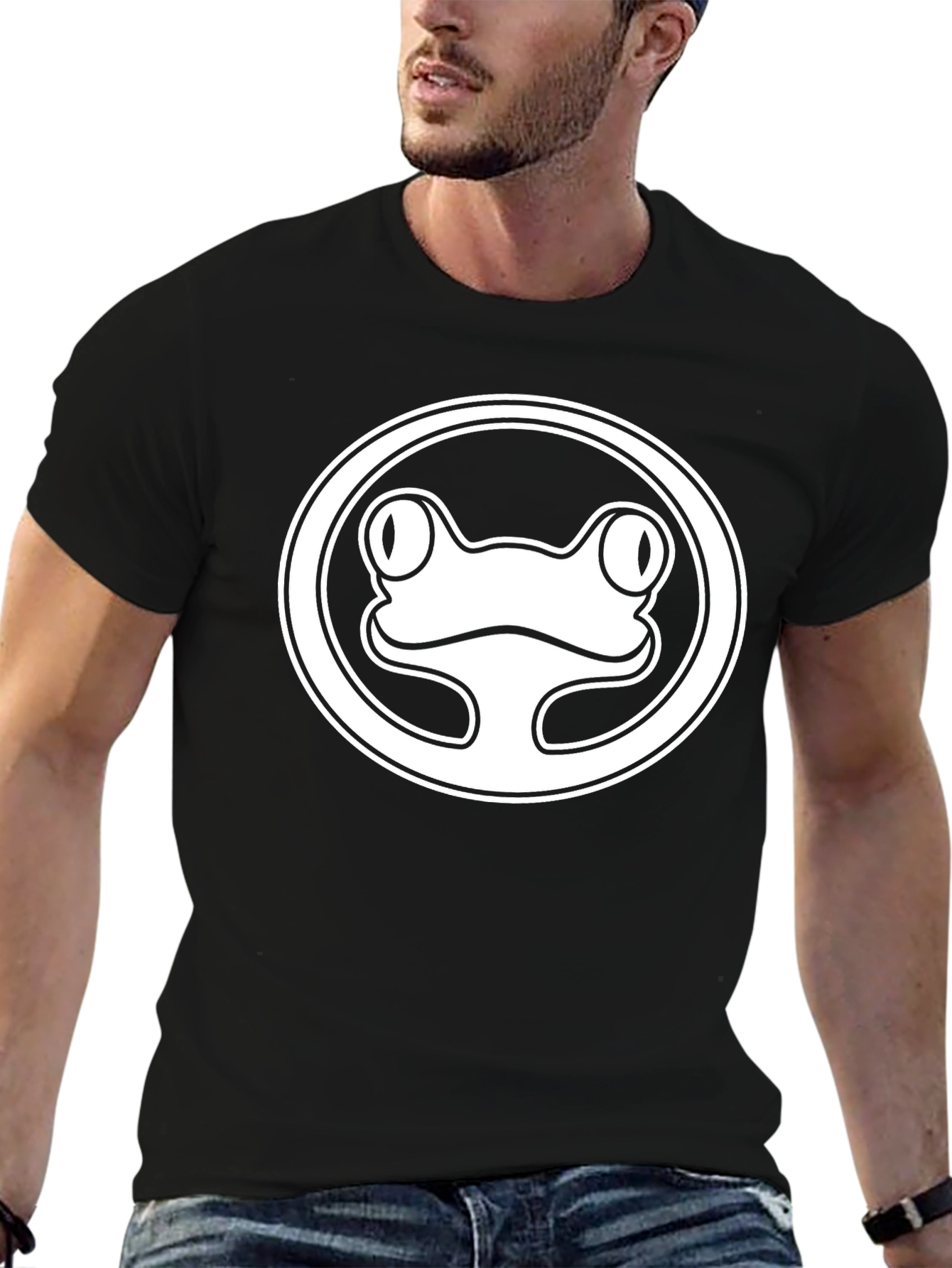 Frog Circle Graphic Tee - Unisex Black T-Shirt