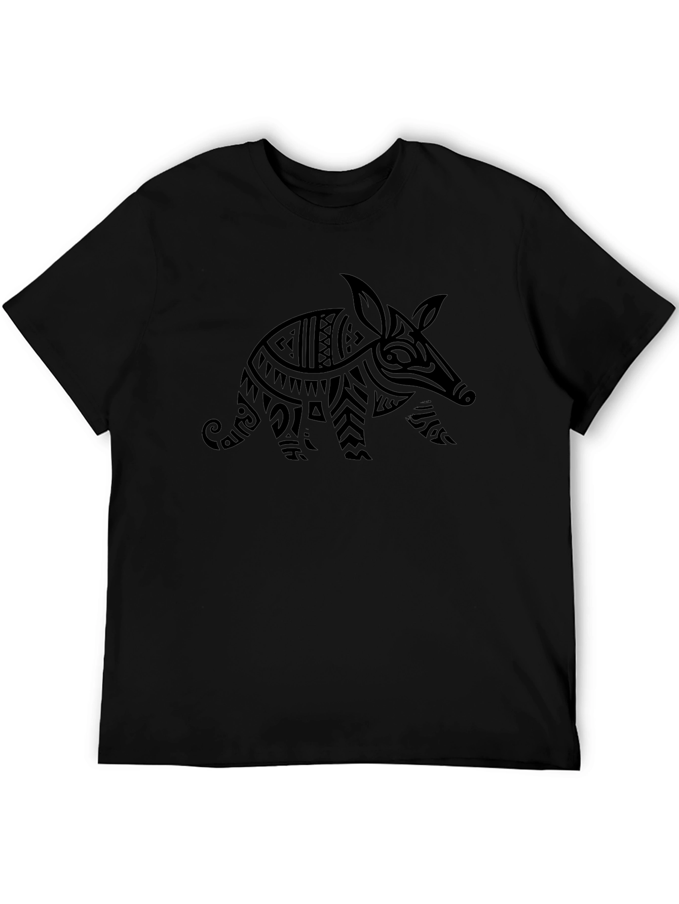 Tribal Armadillo Graphic Black T-Shirt