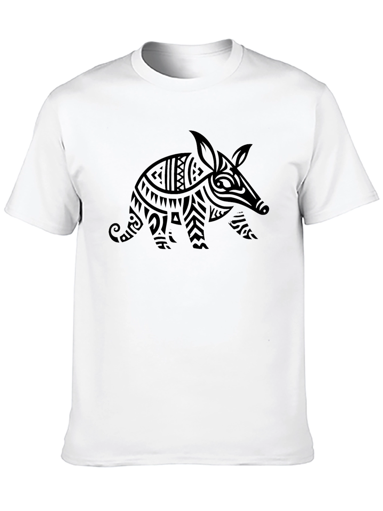Tribal Armadillo Graphic Black T-Shirt