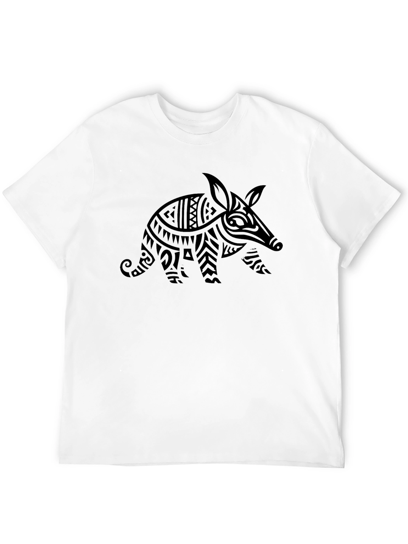 Tribal Armadillo Graphic Black T-Shirt