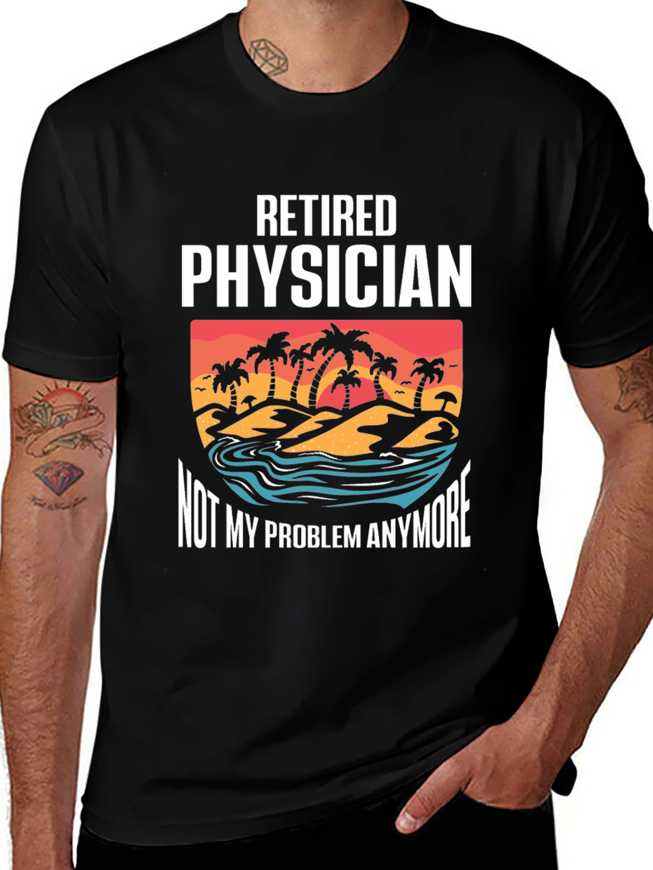Retired Physician T-Shirt - Beach Design