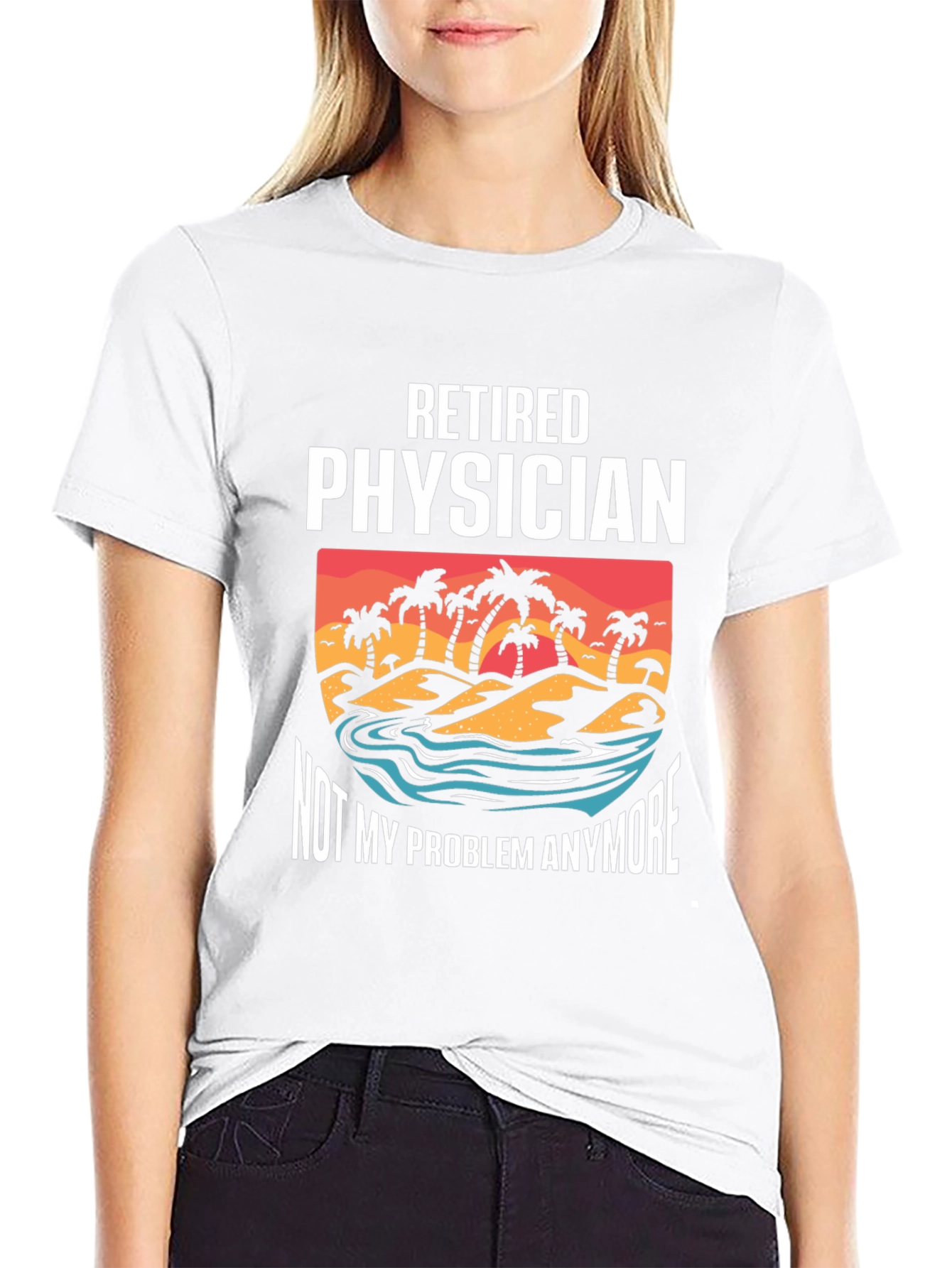 Retired Physician T-Shirt - Beach Design