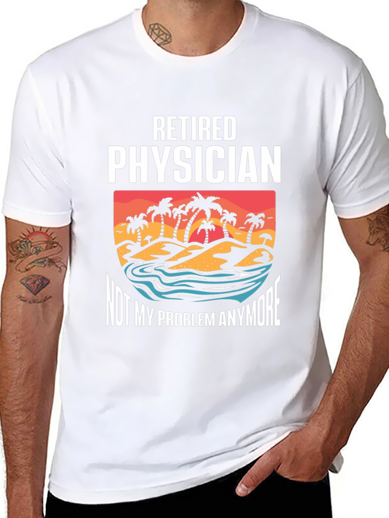 Retired Physician T-Shirt - Beach Design