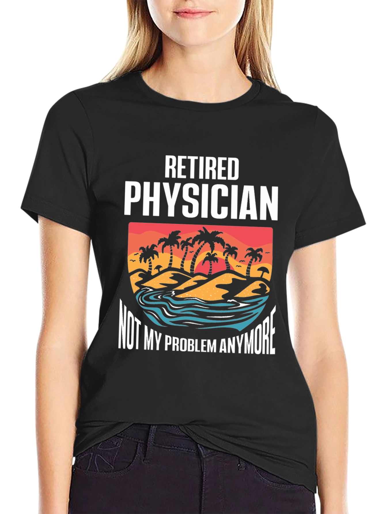 Retired Physician T-Shirt - Beach Design