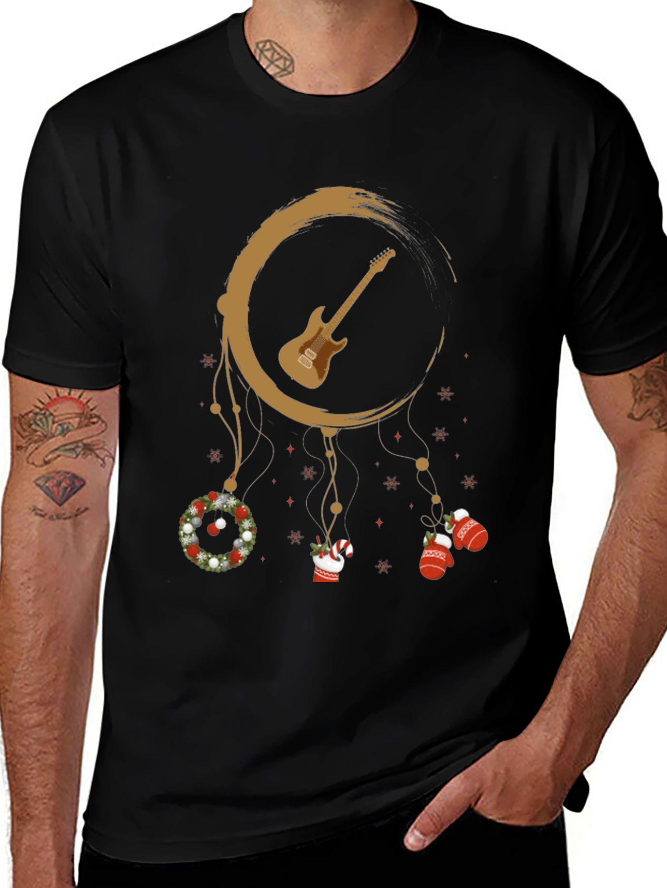 Festive Guitar Dreamcatcher Graphic Tee