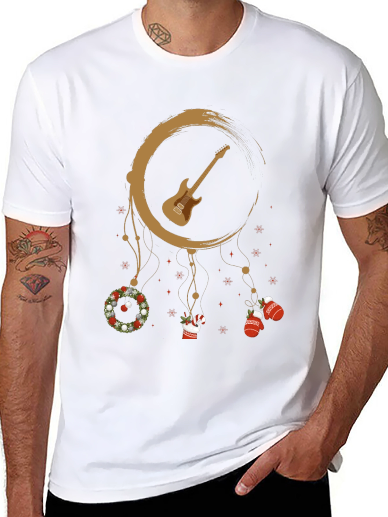 Festive Guitar Dreamcatcher Graphic Tee