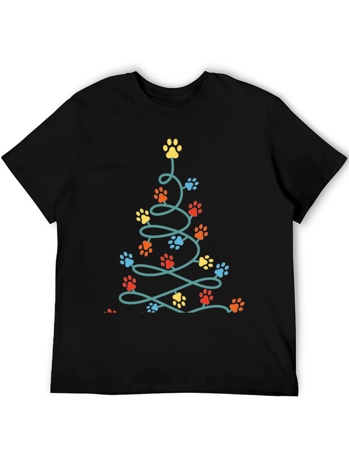 Dog Paw Christmas Tree T-Shirt