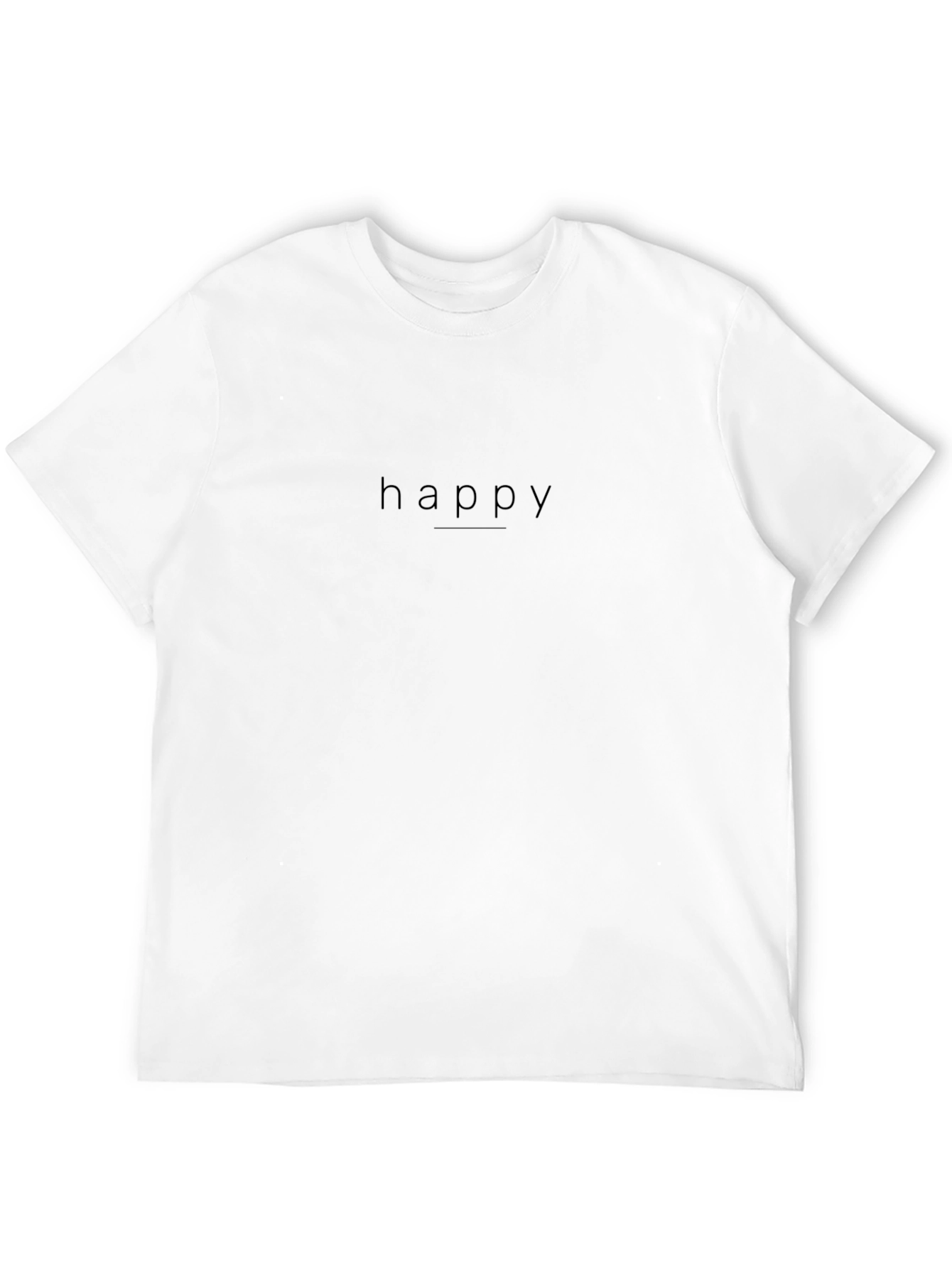 Happy Black T-Shirt - Minimalist Style