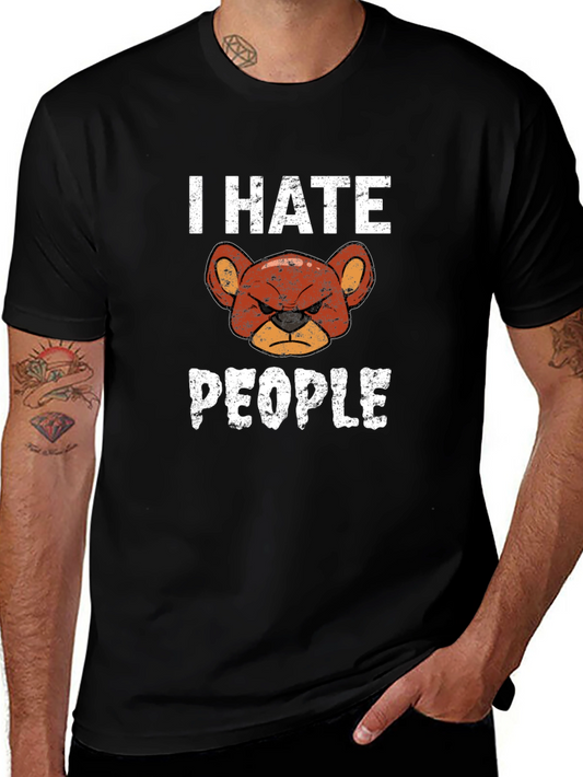 I Hate People Grumpy Bear Graphic T-Shirt
