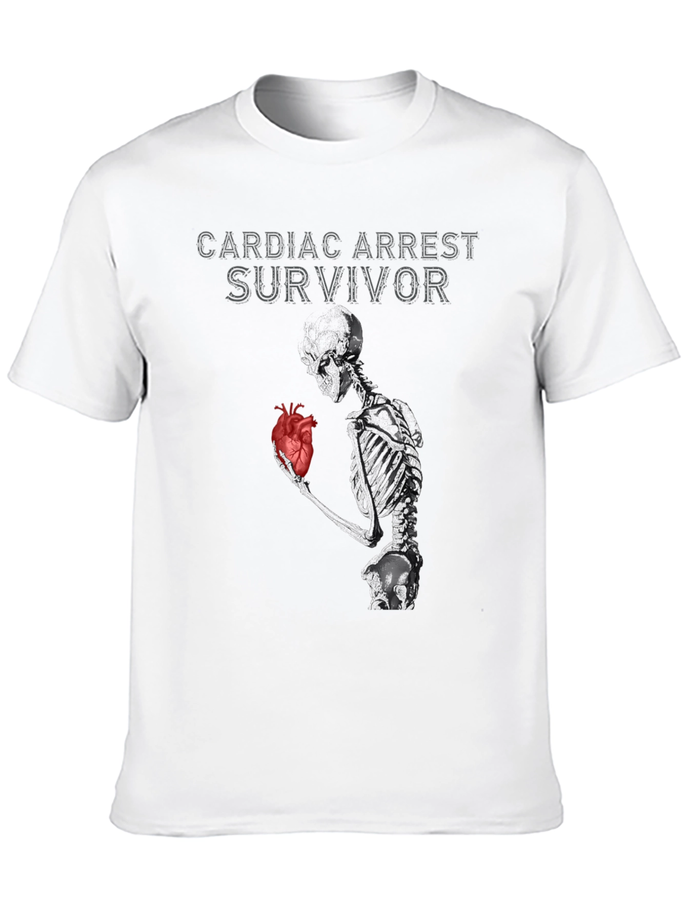 Cardiac Arrest Survivor T-Shirt Skeleton Heart Graphic