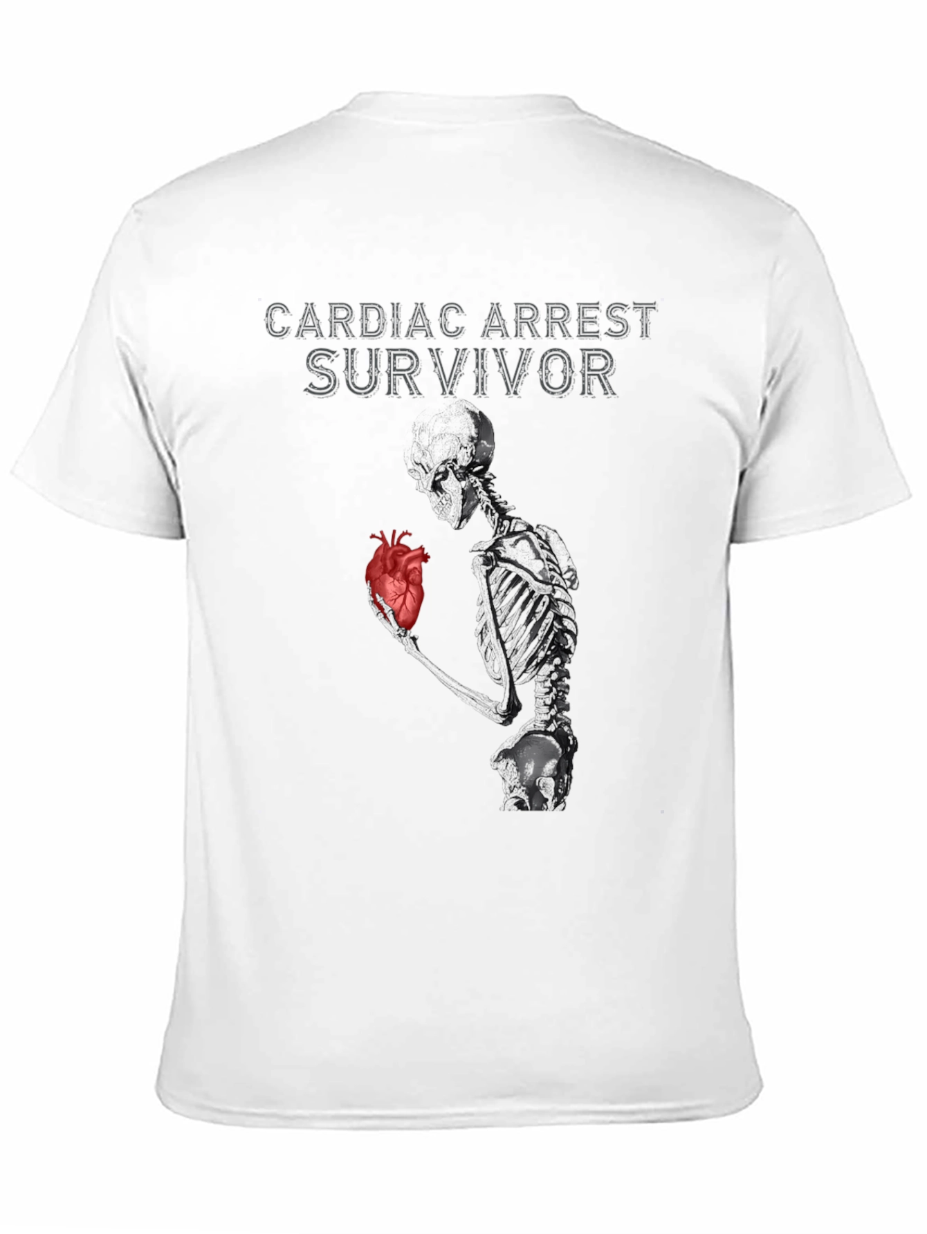 Cardiac Arrest Survivor T-Shirt Skeleton Heart Graphic