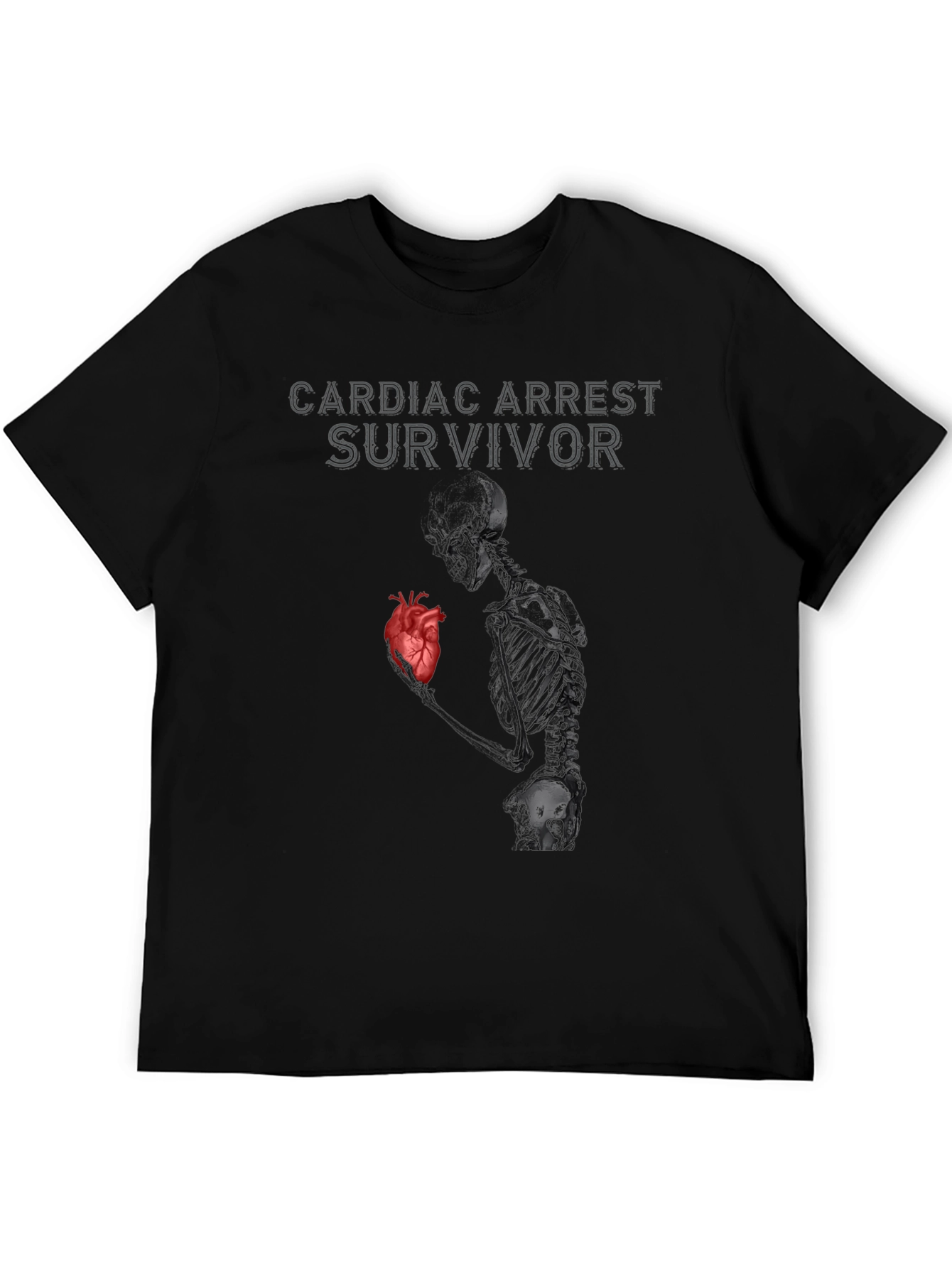 Cardiac Arrest Survivor T-Shirt Skeleton Heart Graphic