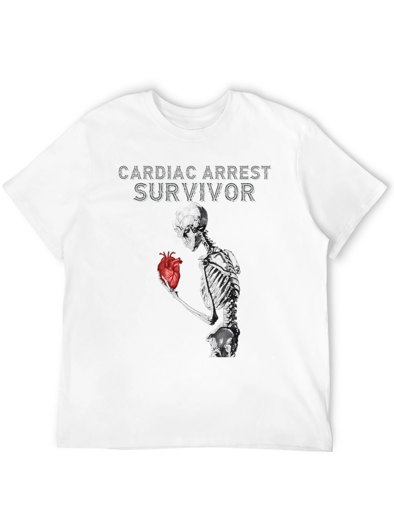 Cardiac Arrest Survivor T-Shirt Skeleton Heart Graphic