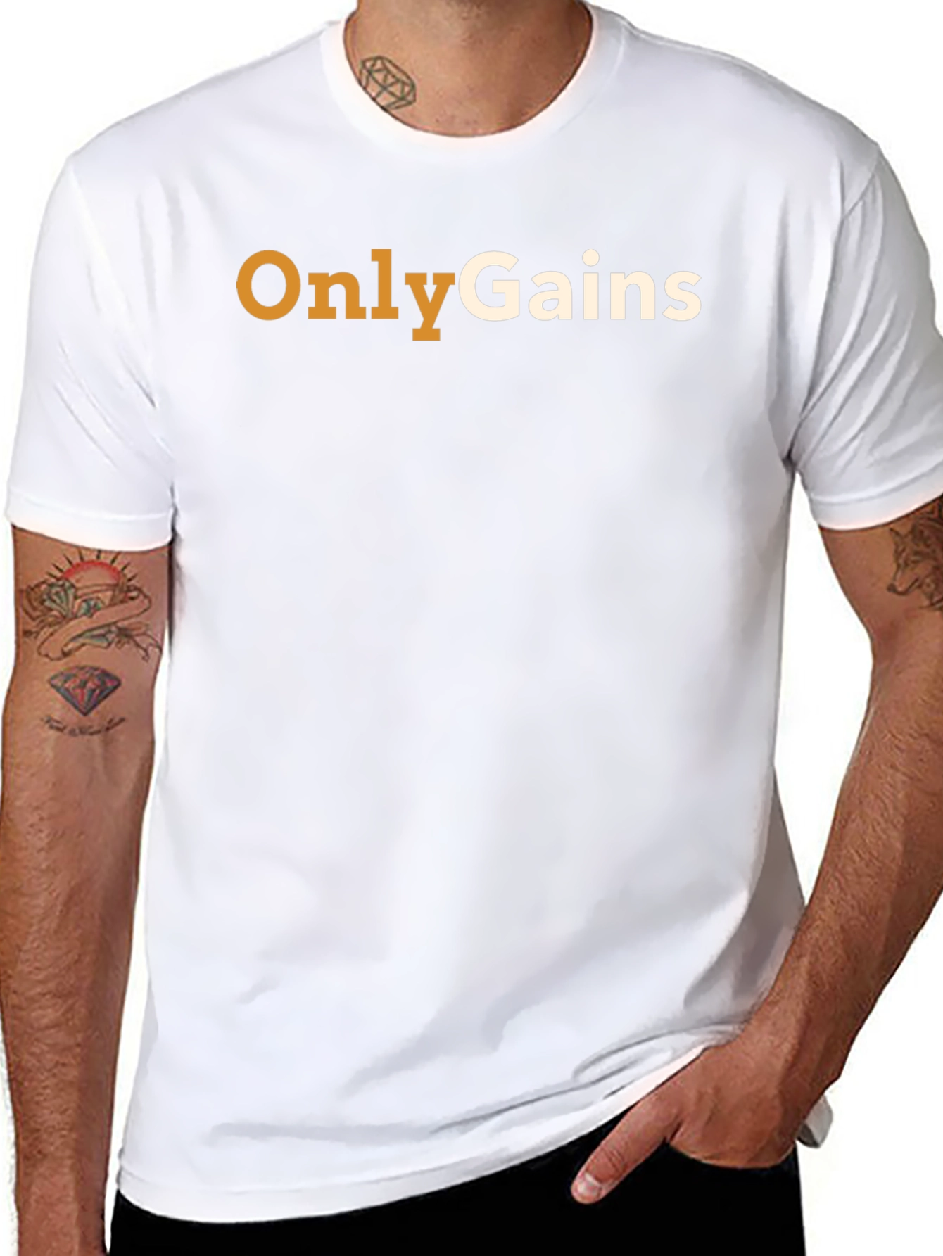 Only Gains Black Cotton T-Shirt