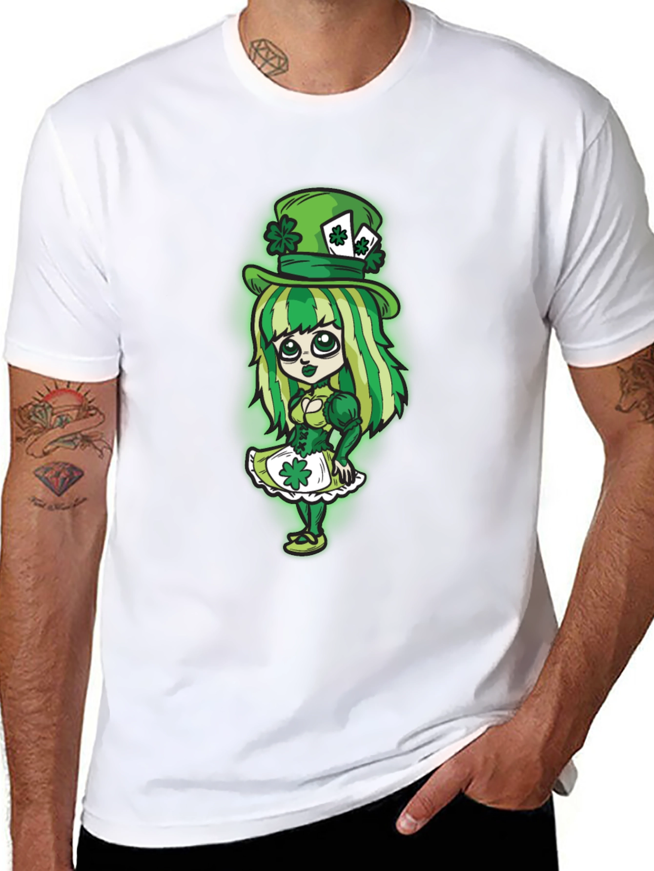 St. Patricks Day Leprechaun Girl Graphic Tee