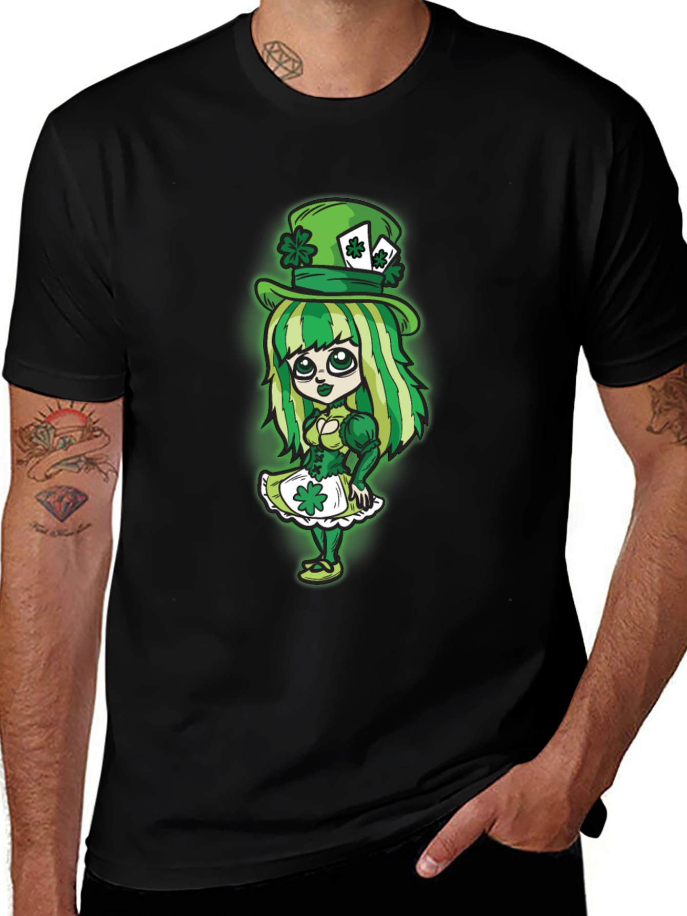 St. Patricks Day Leprechaun Girl Graphic Tee