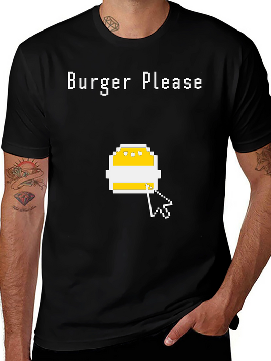 Burger Please Pixel Art Graphic T-Shirt