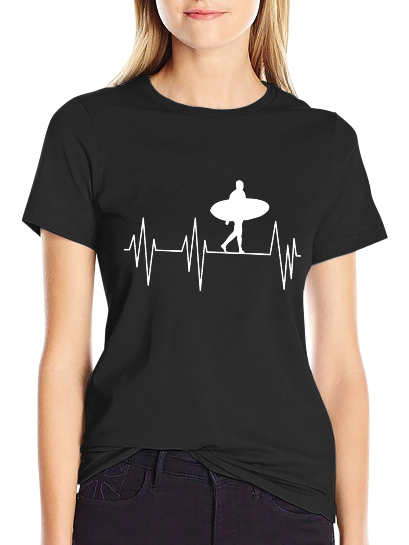 Surfing Heartbeat Graphic T-Shirt