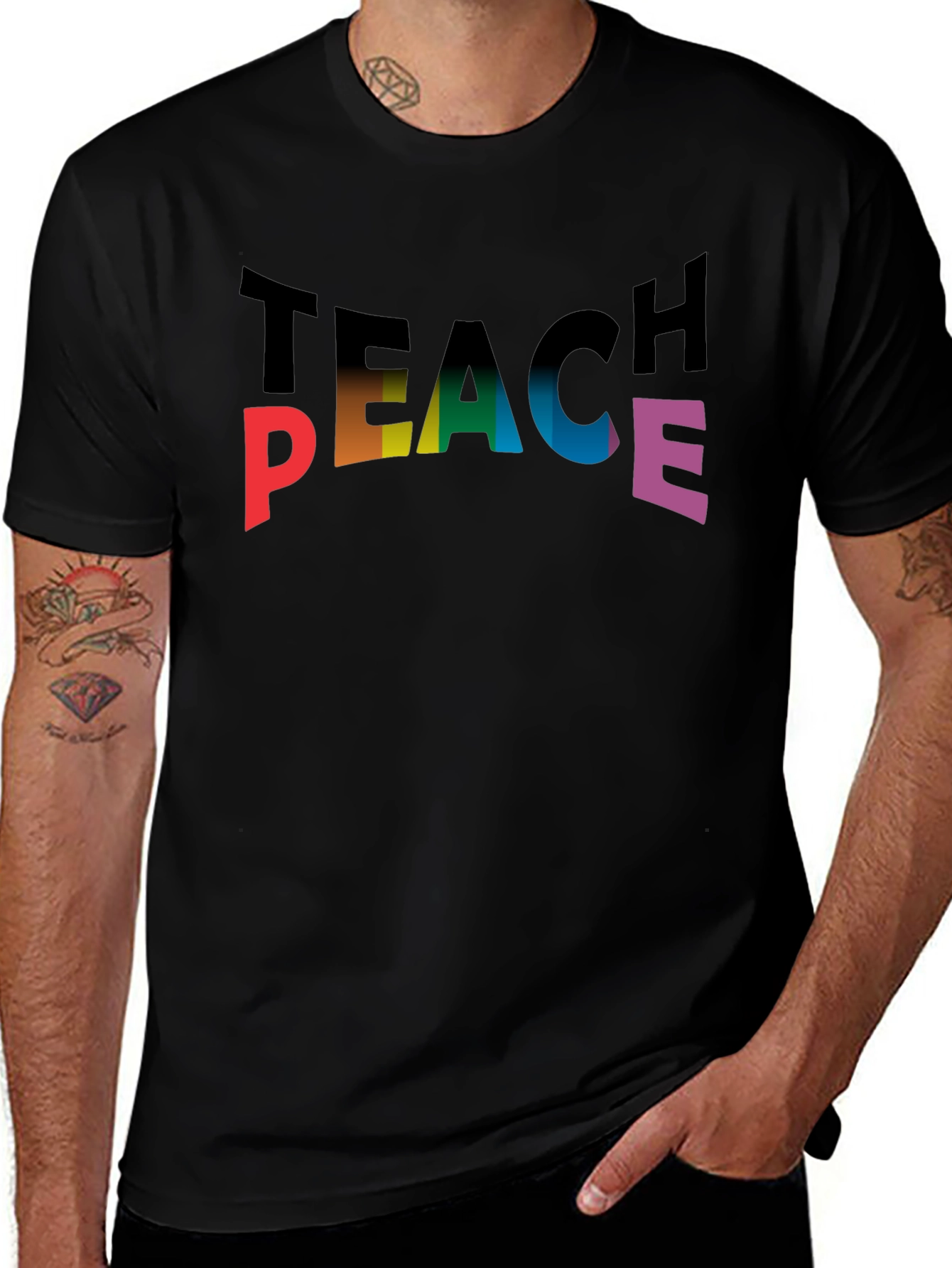 Teach Peace Rainbow T-Shirt