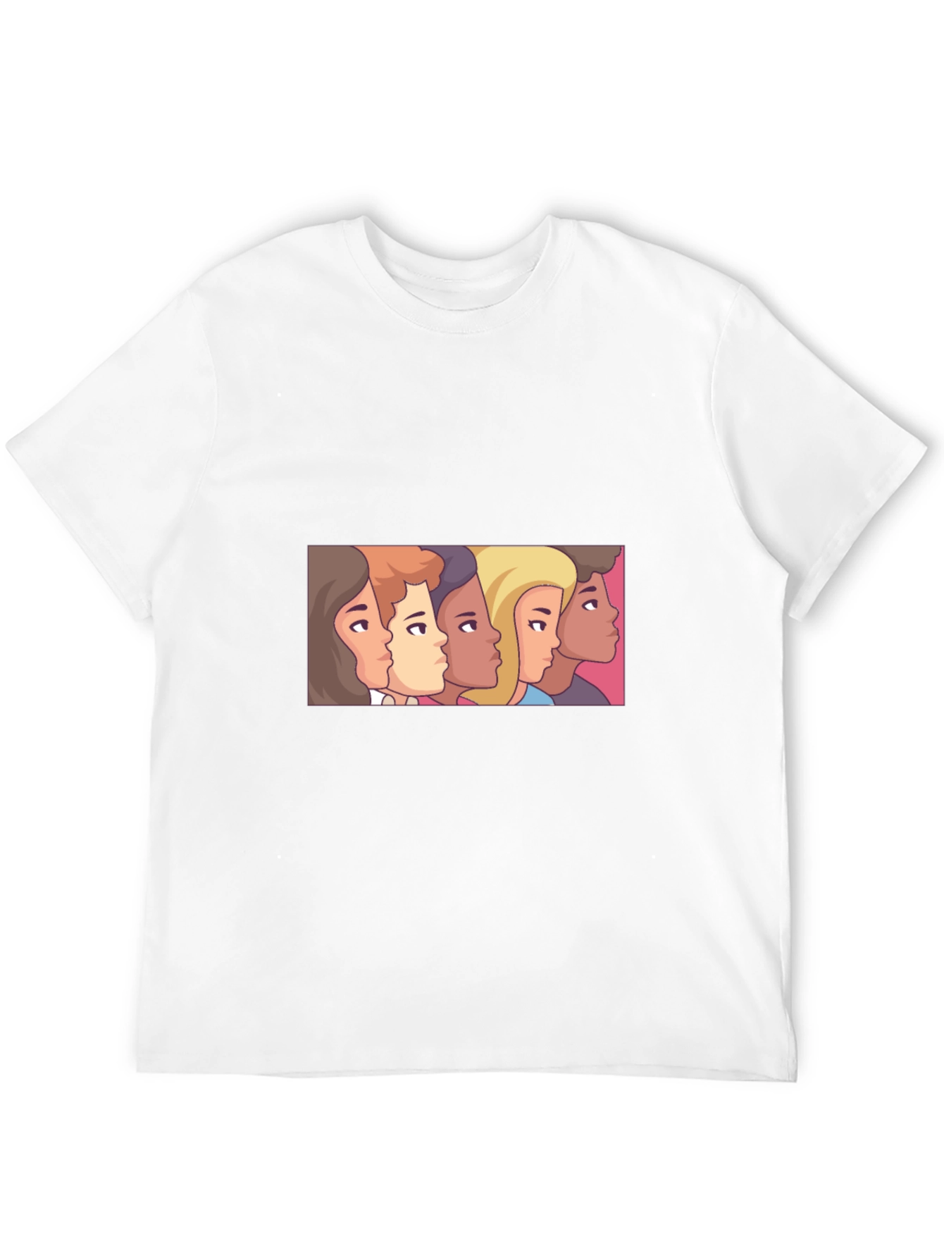 Cartoon Faces Black Tee - Stylish Graphic Print