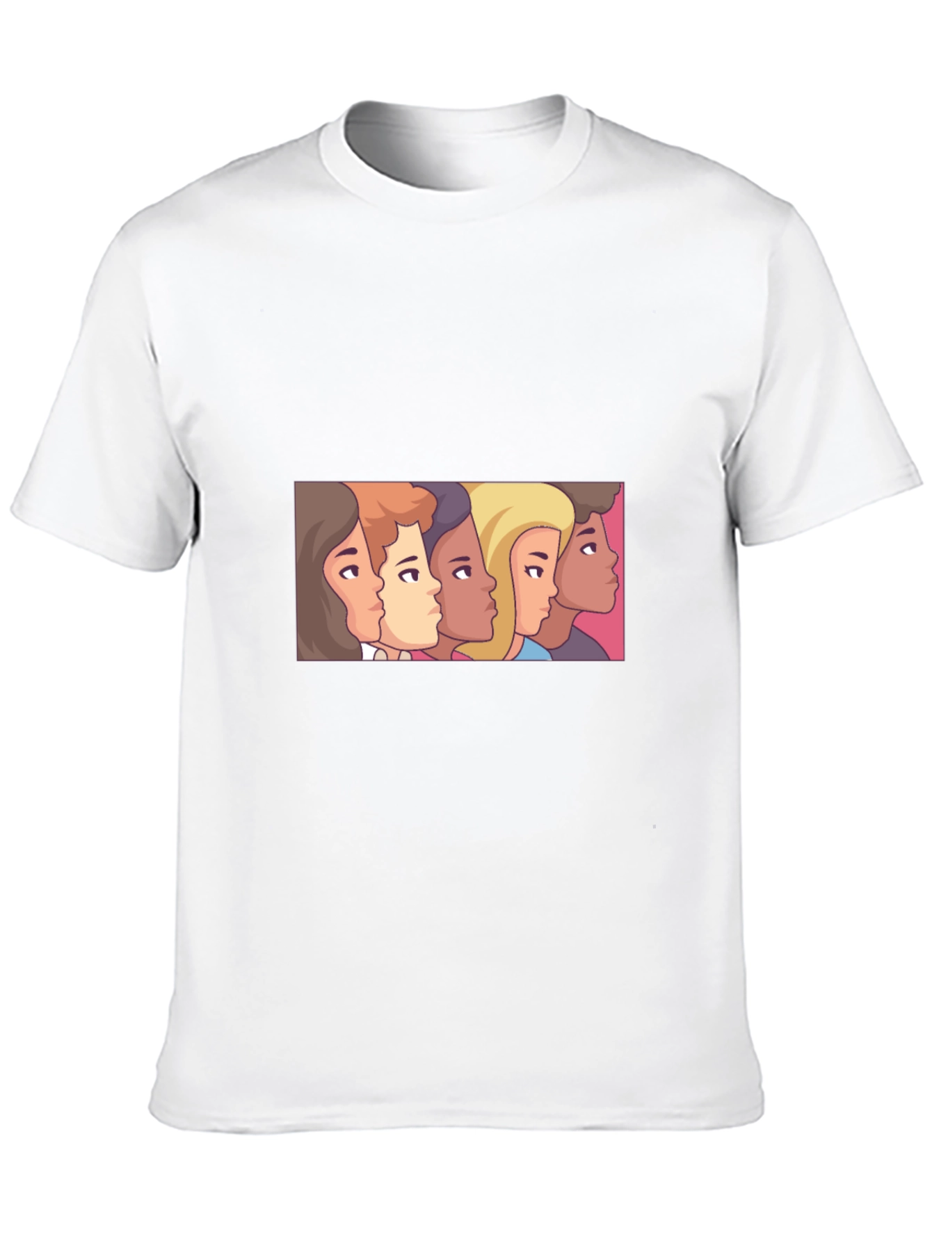 Cartoon Faces Black Tee - Stylish Graphic Print