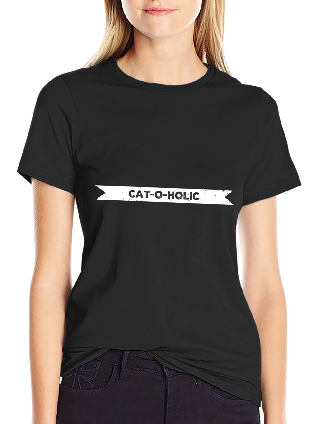 Cat-O-Holic Black T-Shirt