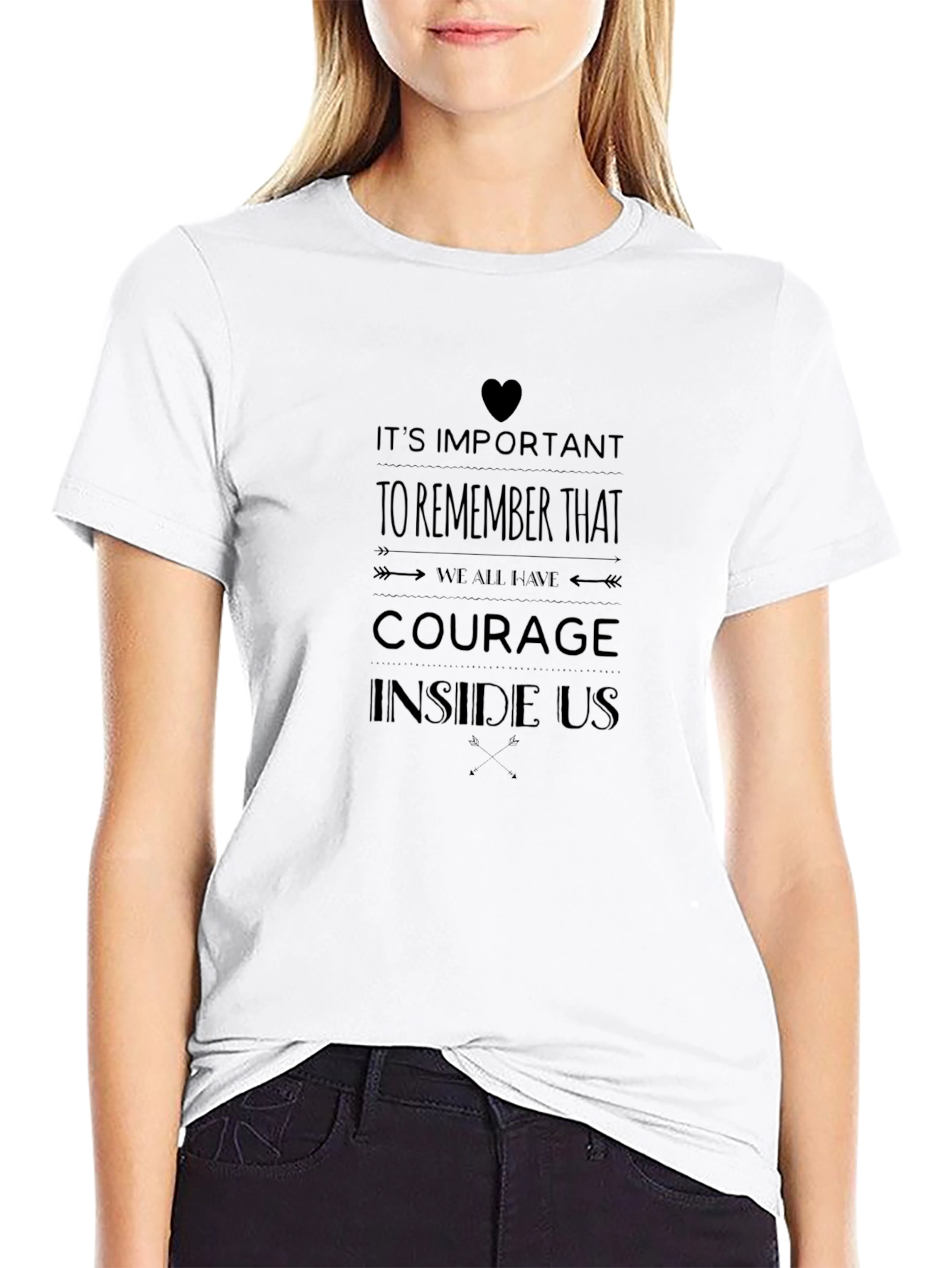 Courage Inside Us Graphic T-Shirt - Black