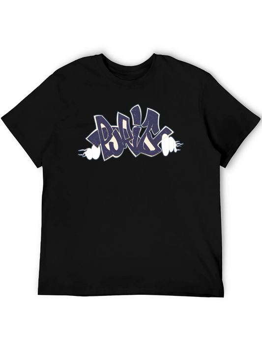 Graffiti Style Graphic Tee - Black