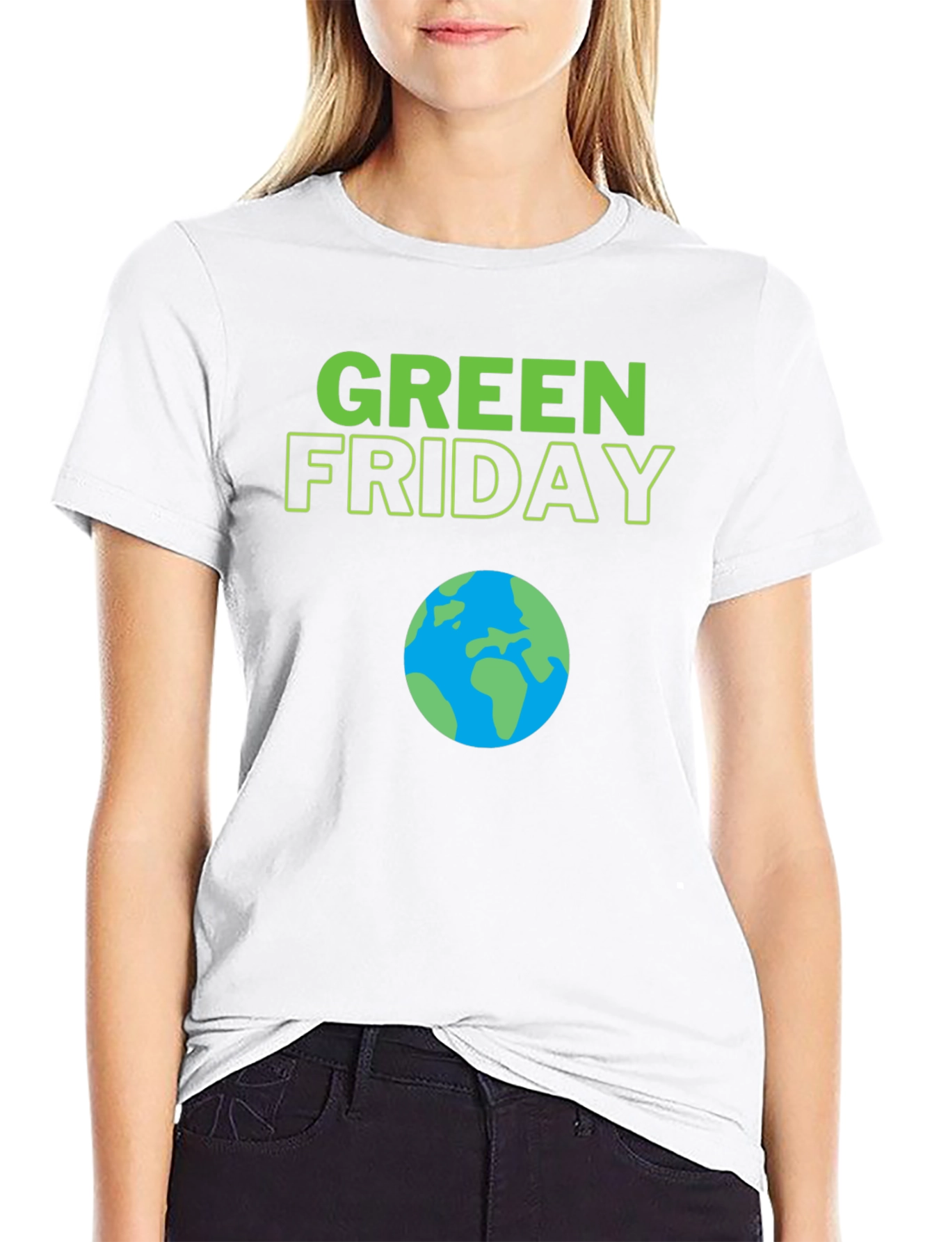 Green Friday Earth Day T-Shirt - Black