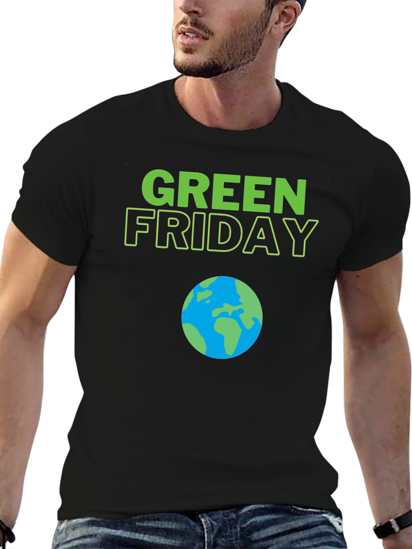 Green Friday Earth Day T-Shirt - Black
