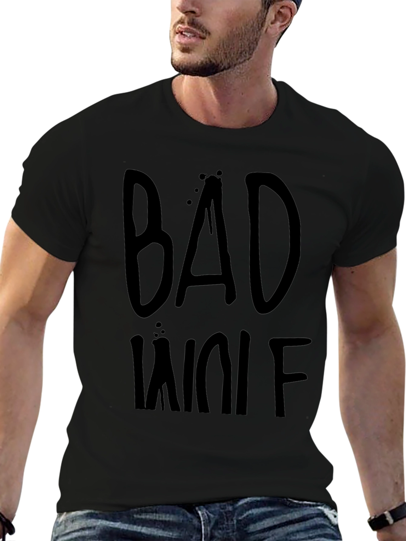 Bad Wolf Black Graphic T-Shirt